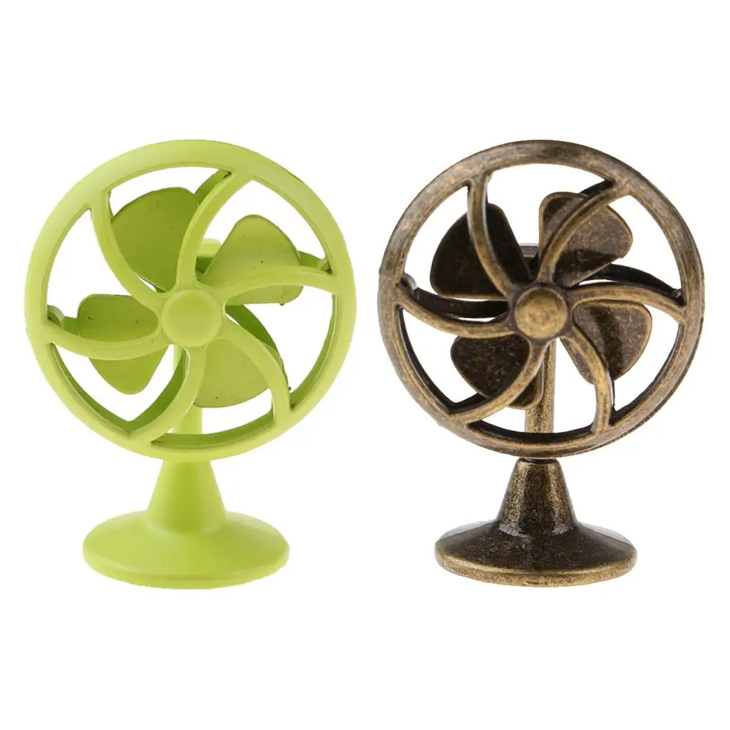 Mini ventilador eléctrico de mesa para casa de muñecas juguete - imagen 4