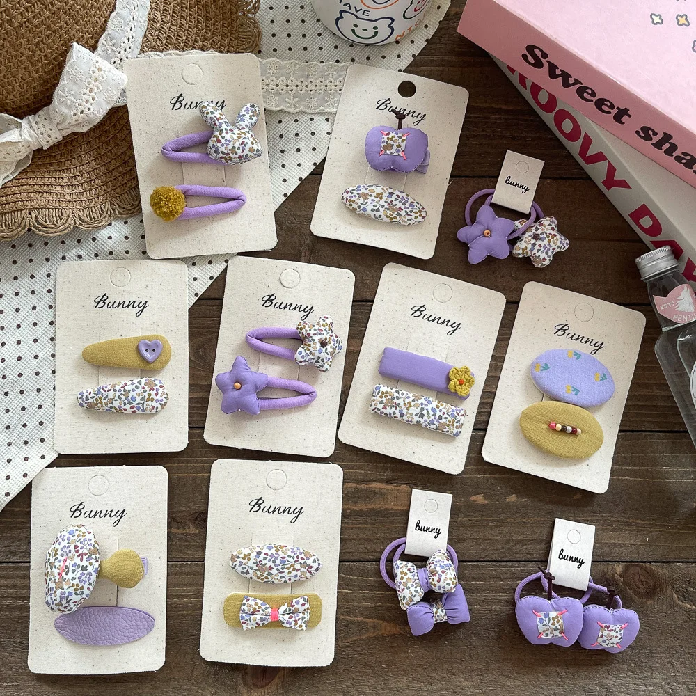Clips de pelo con lazo floral púrpura - Accesorios infantiles - imagen 4