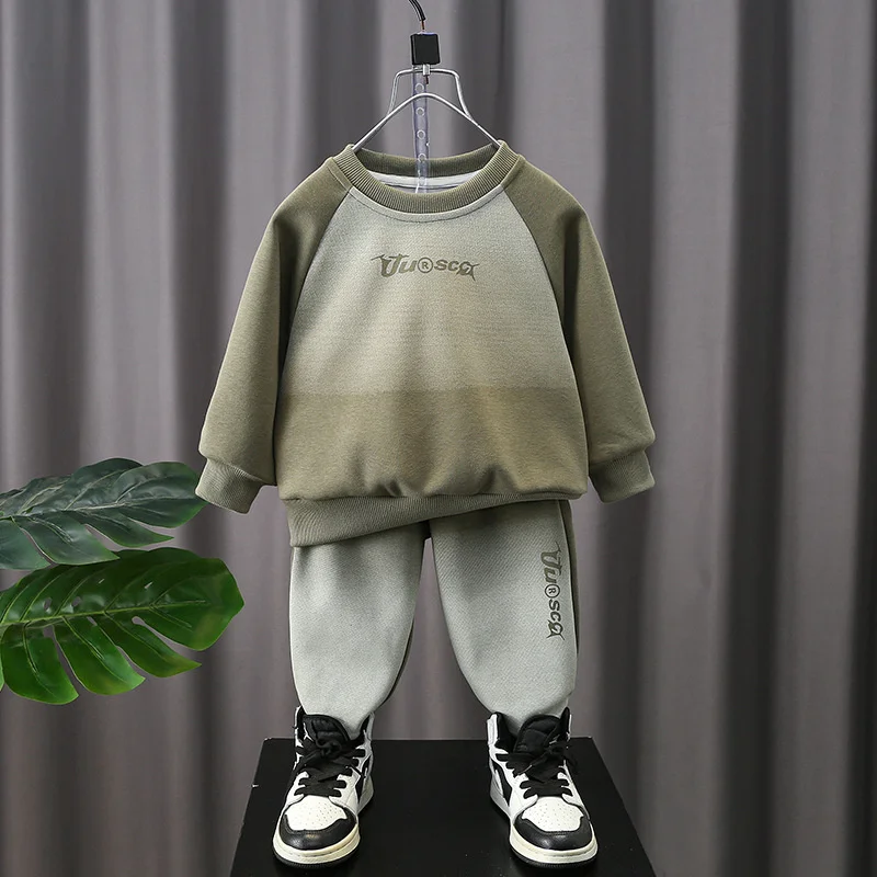 Conjunto de sudadera infantil dos piezas con letras primavera-otoño - imagen 2