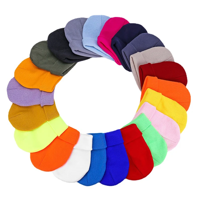 Gorro tejido de invierno unisex cálido en punto sólido exterior