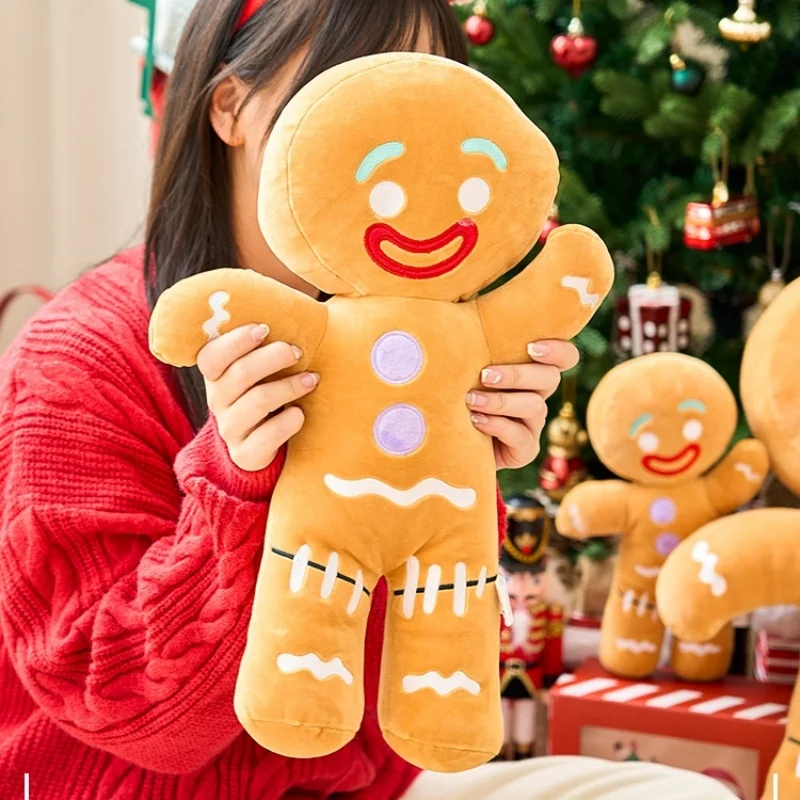 Peluche hombre de jengibre cojín suave de decoración navideña - imagen 4