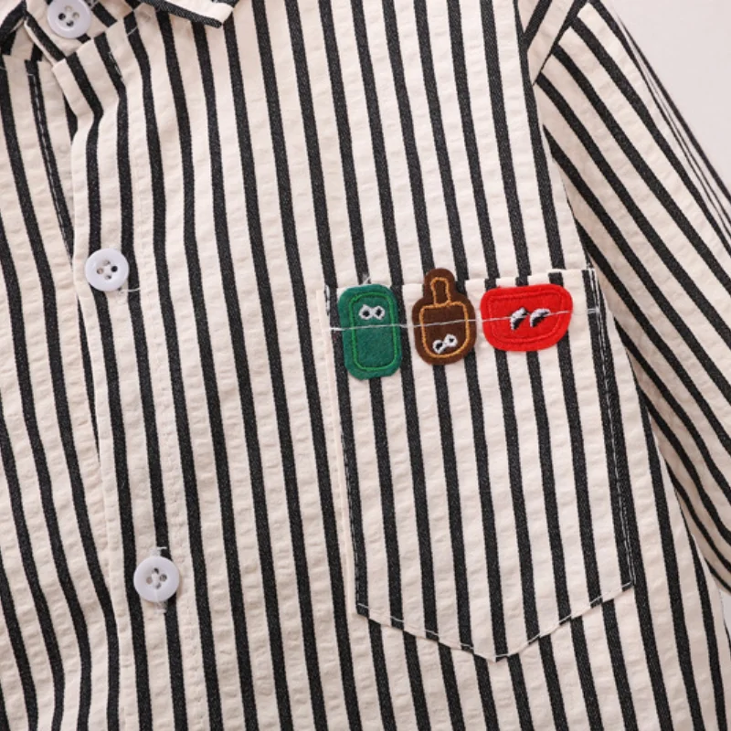 Conjunto bebé de otoño: camisa manga larga y pantalón - imagen 4