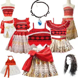 Disfraz Moana para niña – Vestido veraniego con peluca