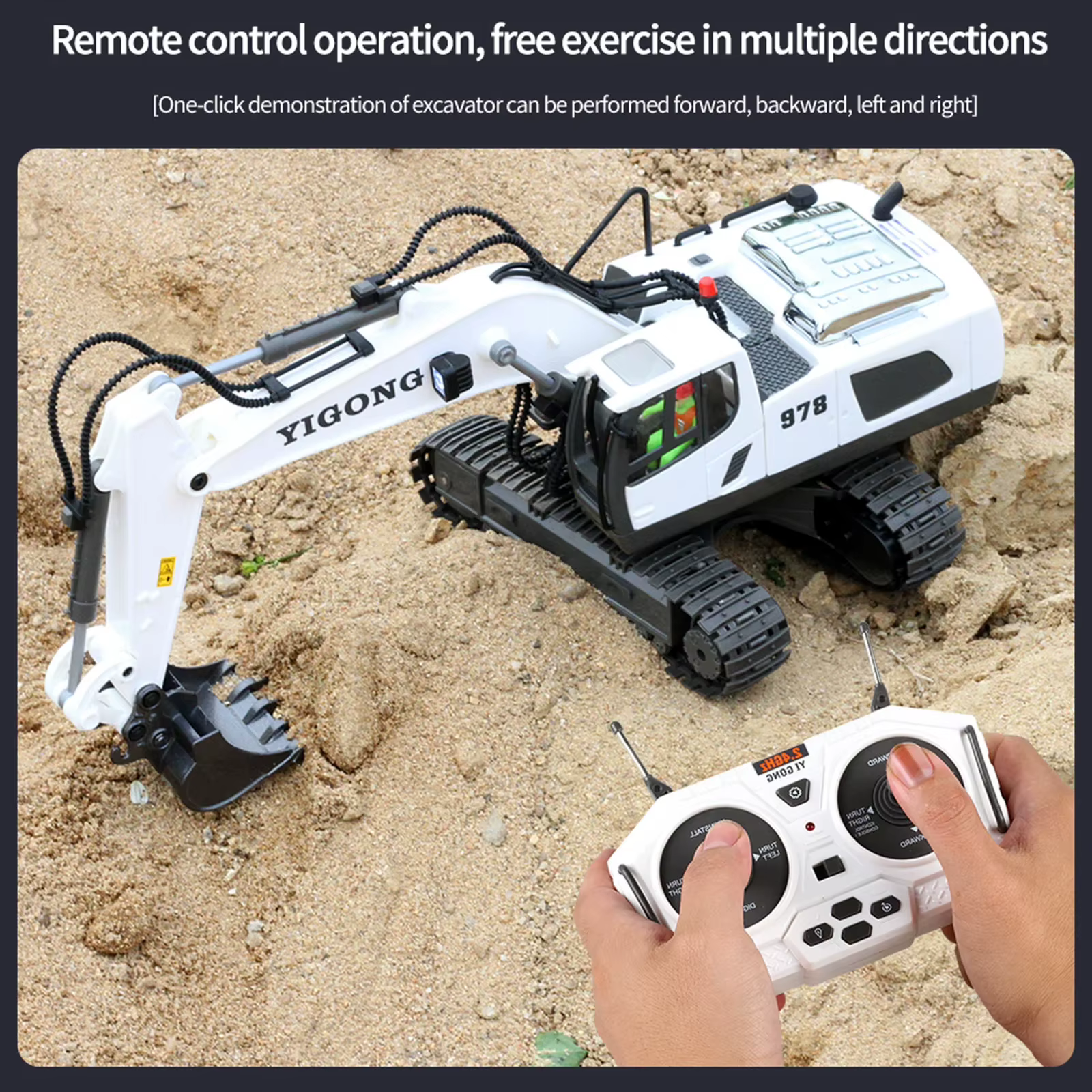 Excavadora control remoto con música para niños - imagen 5