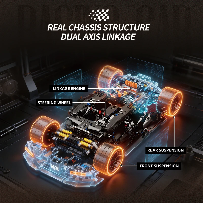 Bloques de construcción superauto naranja y negro para niños - imagen 2