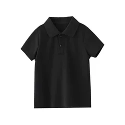 Camiseta deportiva de manga corta para niños con cuello redondo