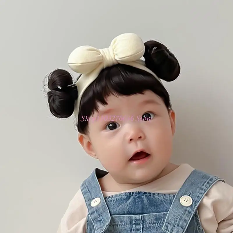 Diadema para niña R6FD con lazo bordado y peinado elegante - imagen 4