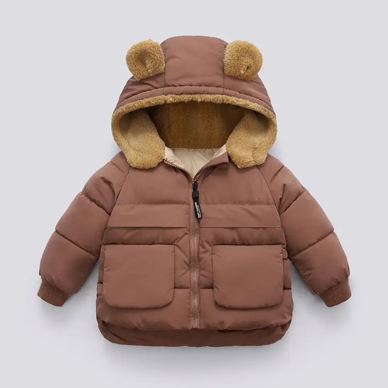 Abrigo forro polar con capucha para niñas – Diseño coreano invierno - imagen 2