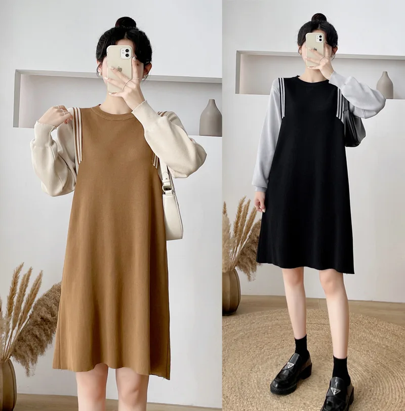 Suéter de maternidad grueso y cálido para Otoño-Invierno con capucha - imagen 2
