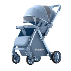 Cochecito de bebé plegable y reclinable con asiento bidireccional