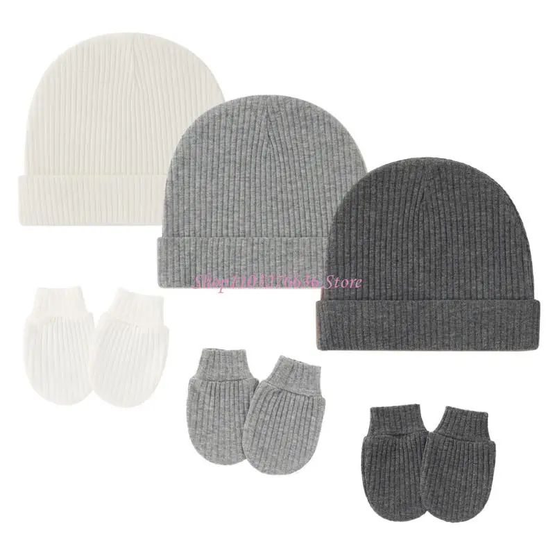 R6FD Set invierno gorro y guantes térmicos sin arañazos para bebé - imagen 5