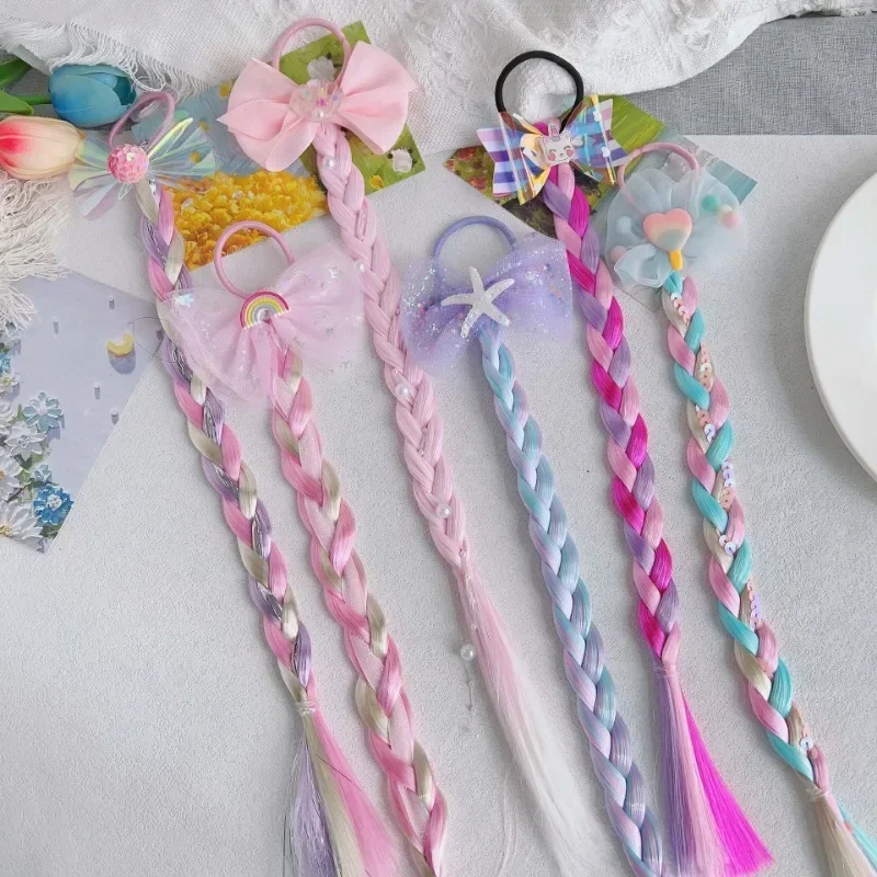 Peluca cola de caballo caramelo para niños y niñas – Estilo princesa - imagen 5