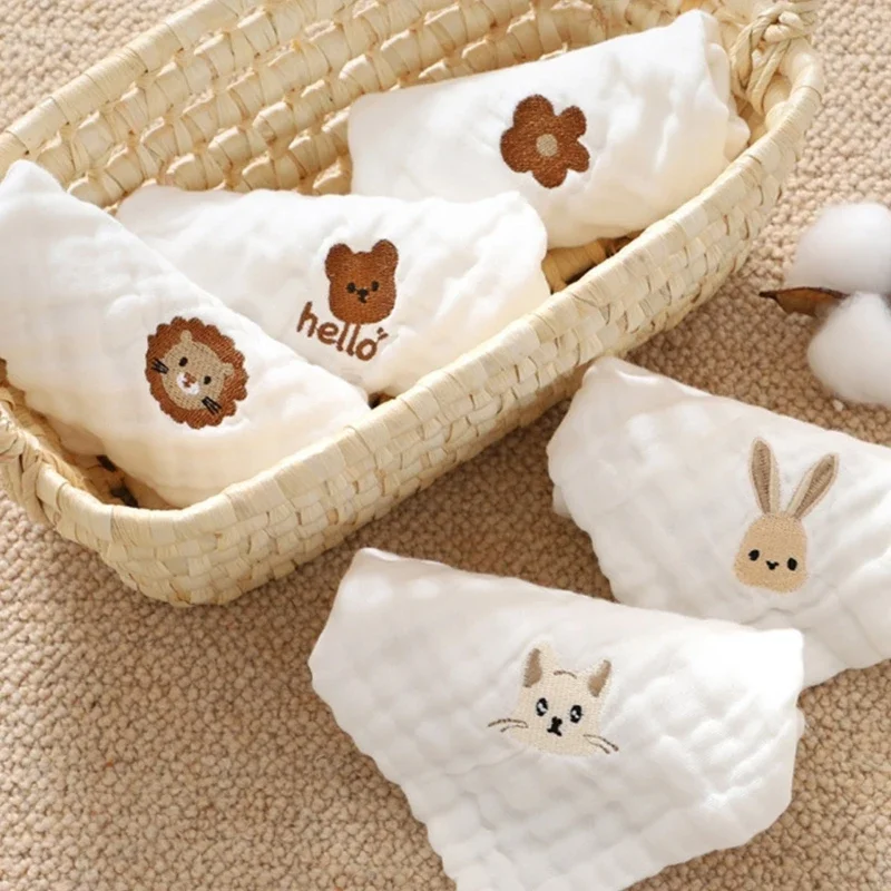 Set muselina algodón bebé: toalla, babero y pañuelo suave absorbente
