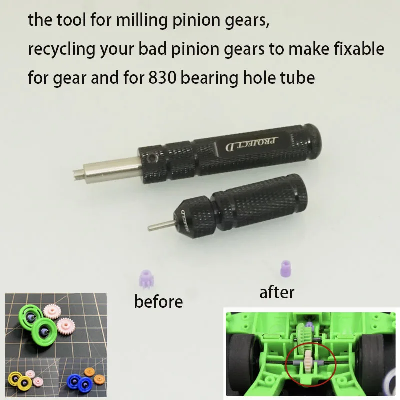 Proyecto D mini herramienta 4WD para fresado de piñón