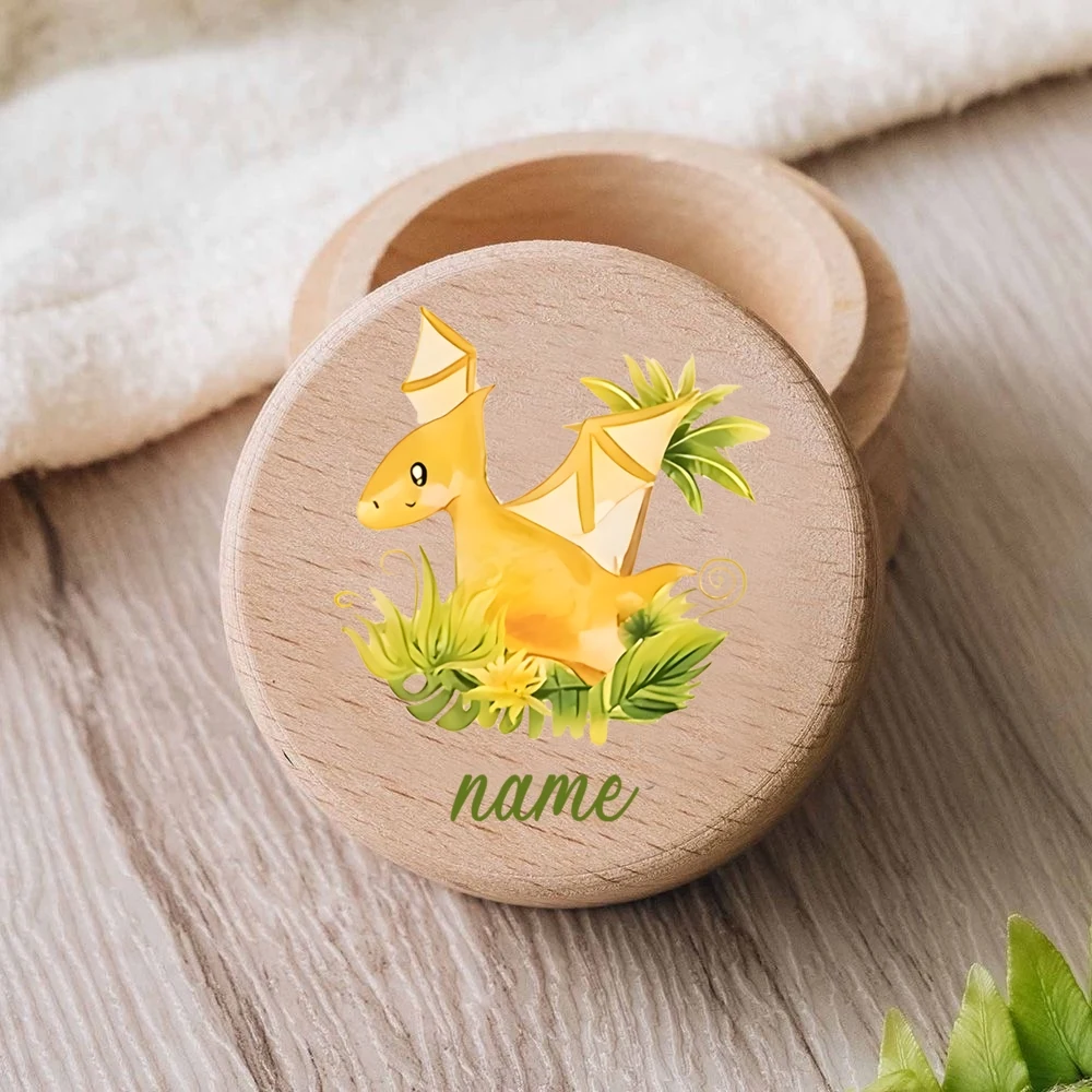 Caja recuerdos bebé personalizada dinosaurio de madera - imagen 5
