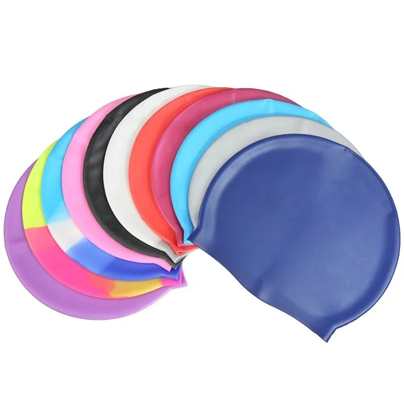 Gorro de natación de silicona impermeable elástico para adultos y niños - imagen 4