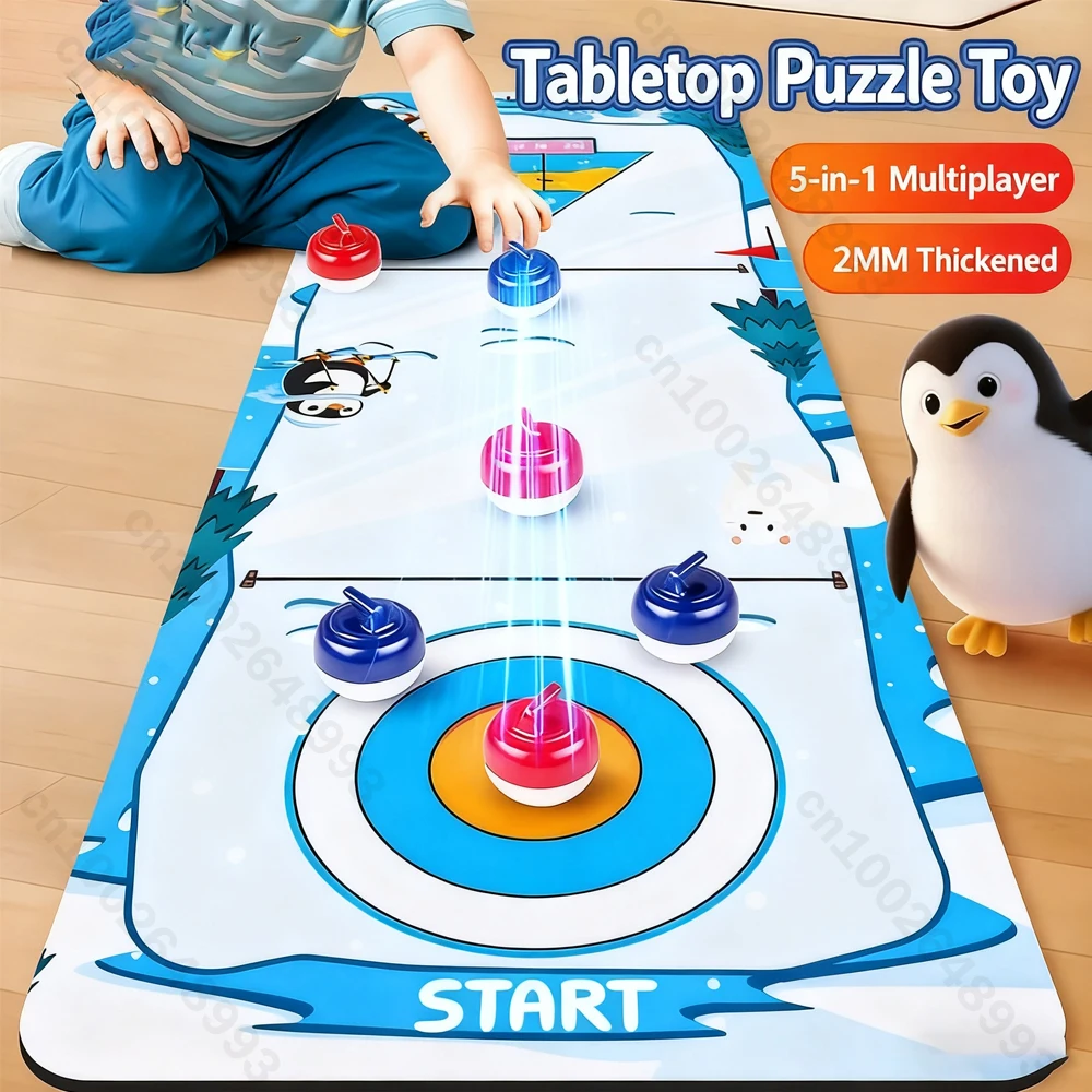 Juego de curling de mesa familiar con hockey sobre hielo y rodillos - imagen 2