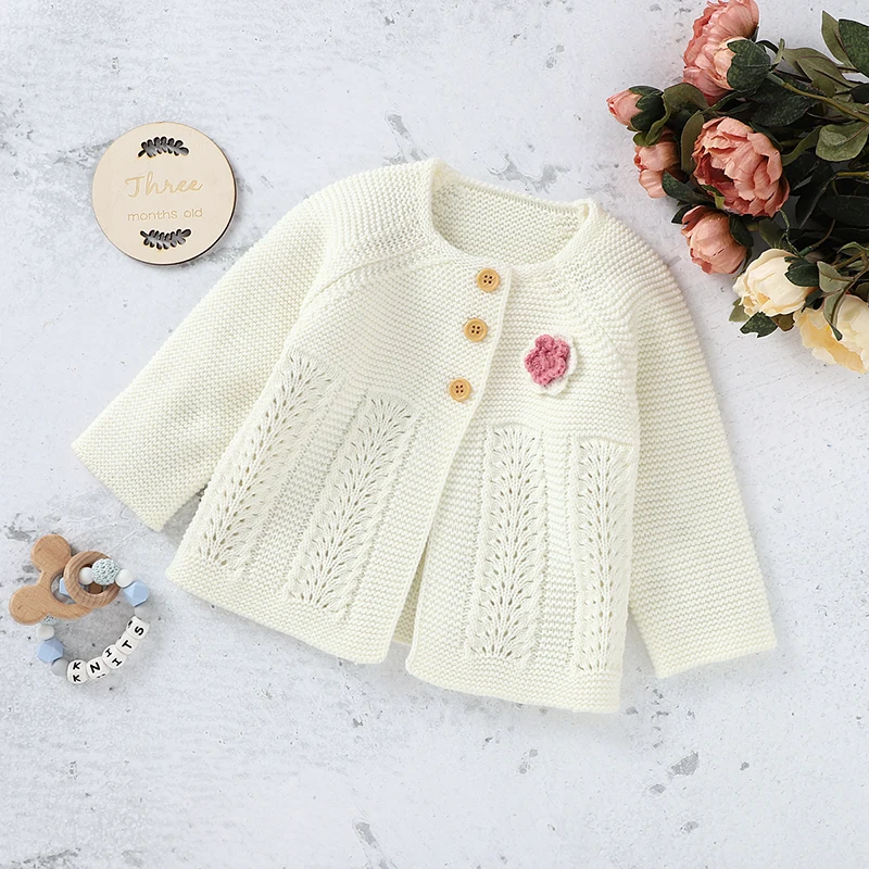 Conjunto pelele y abrigo de punto para bebé recién nacido otoño - imagen 4