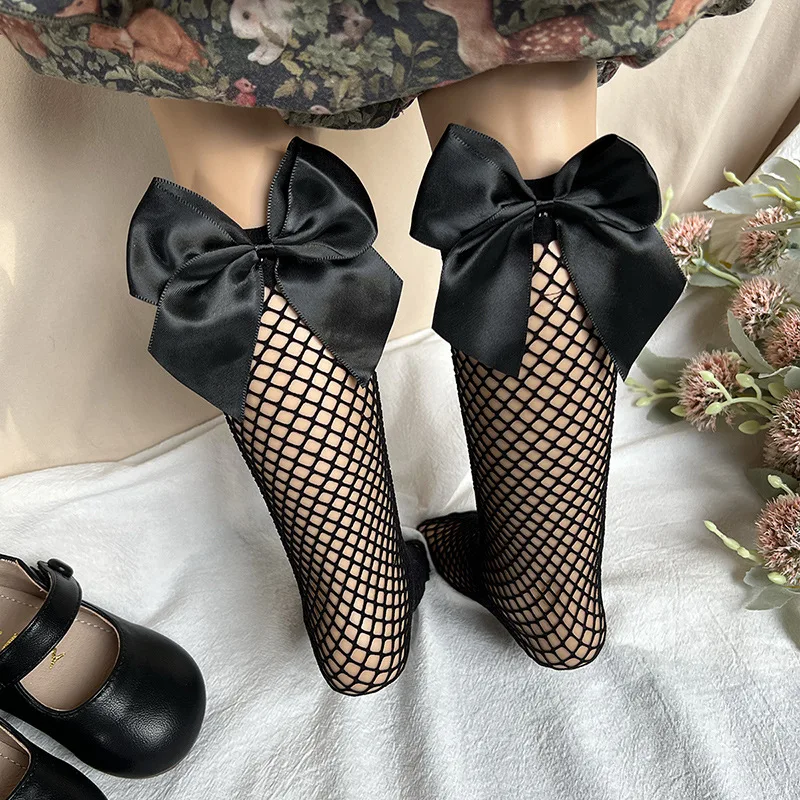 Calcetines de malla con lazo para niña – Rejilla transpirable verano
