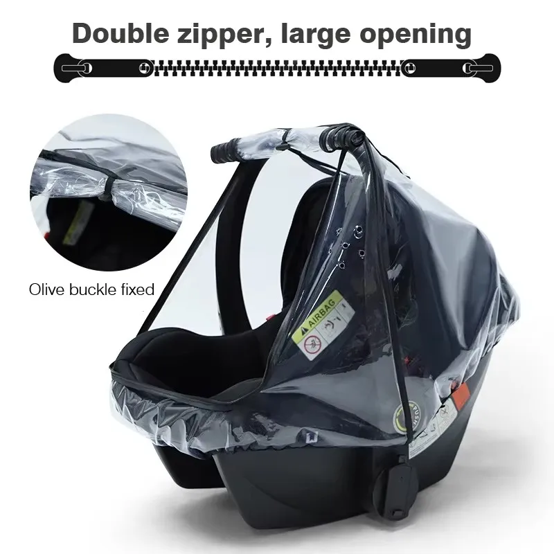Cubre cochecito impermeable con mosquitera y lluvia, EVA