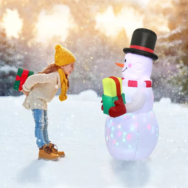 Muñeco de nieve inflable Navidad LED para jardín exterior - imagen 4