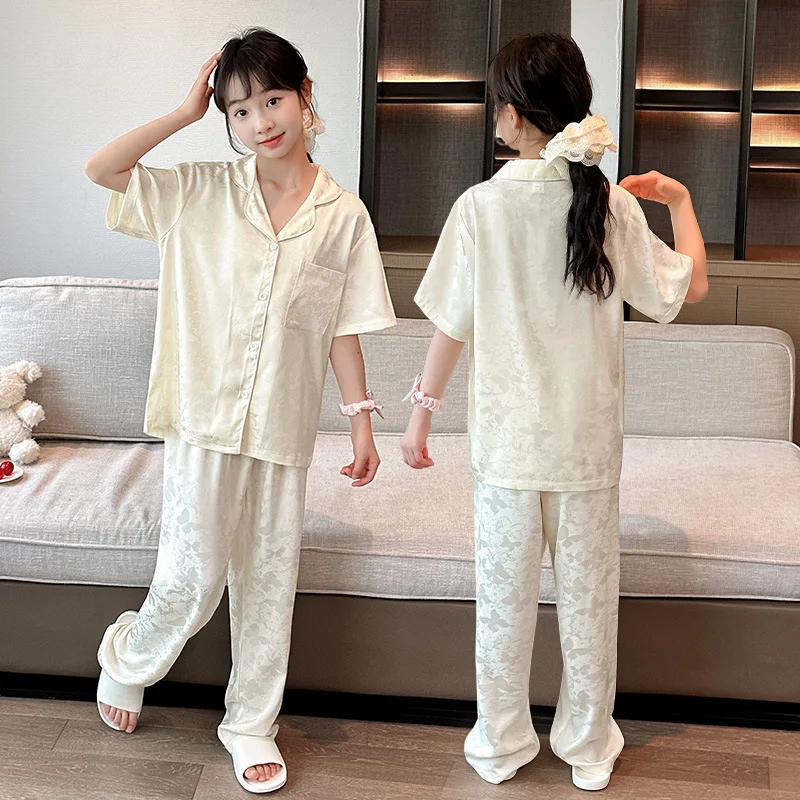 Pijama jacquard mariposa para niña fresco y ligero - imagen 2