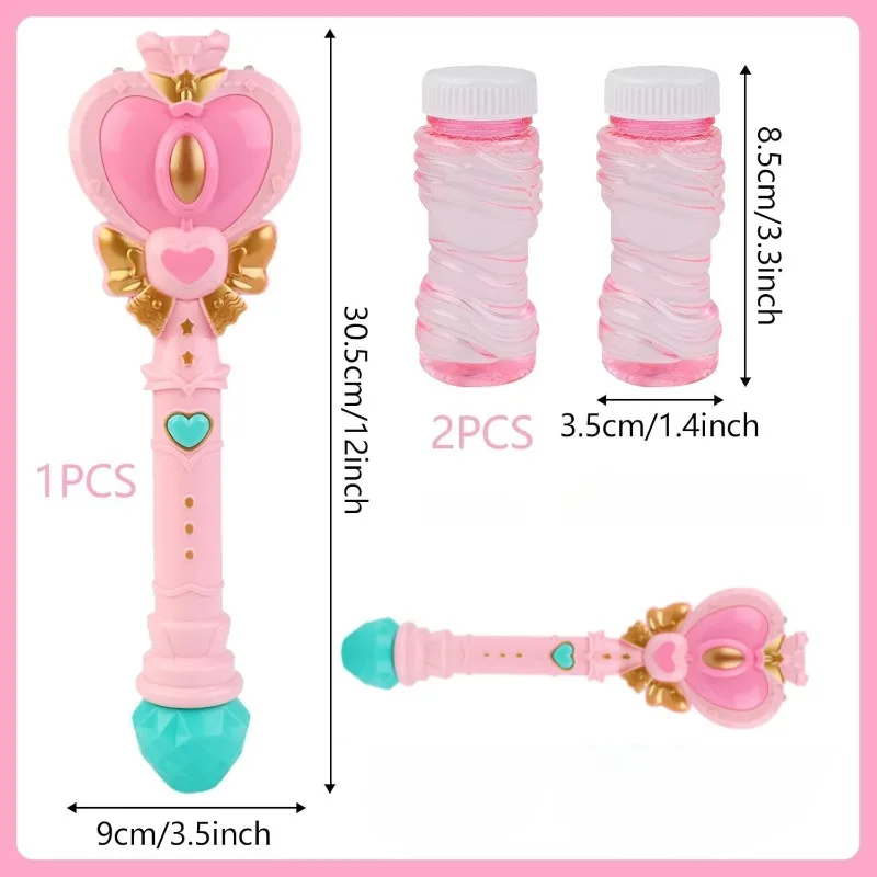 Varita de burbujas con luces para niñas – Juguete princesa mágico - imagen 4