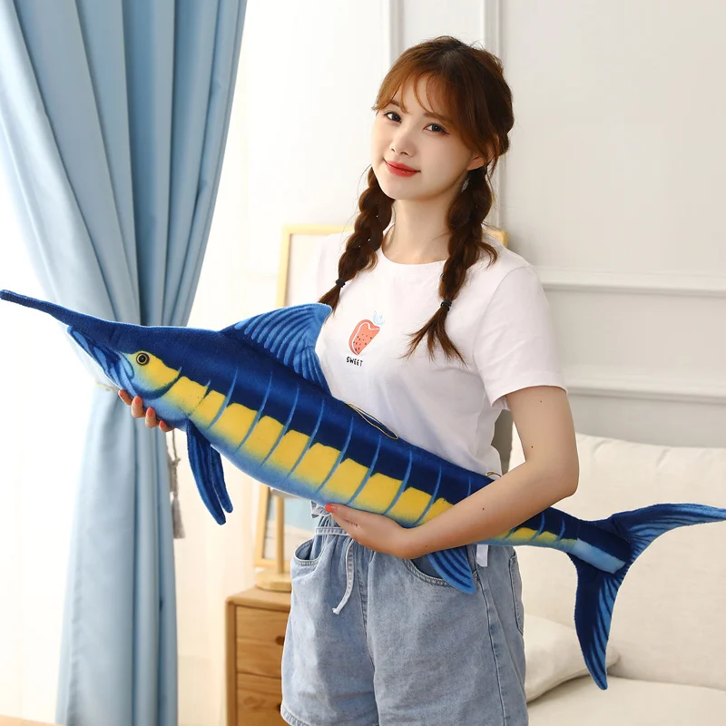 Peluche simulación de pez azul para decoración