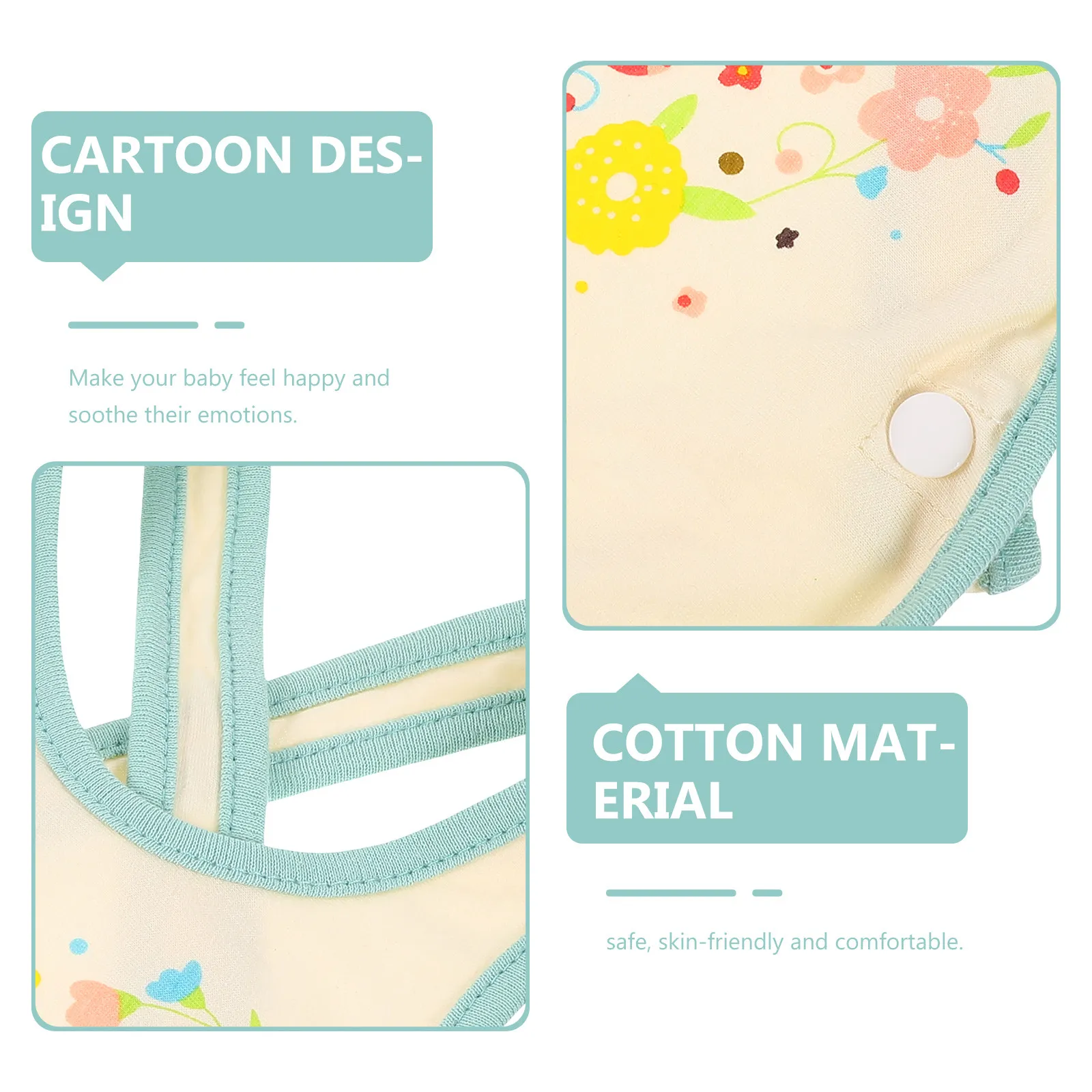 Babero impermeable de algodón para alimentación infantil con correa - imagen 5