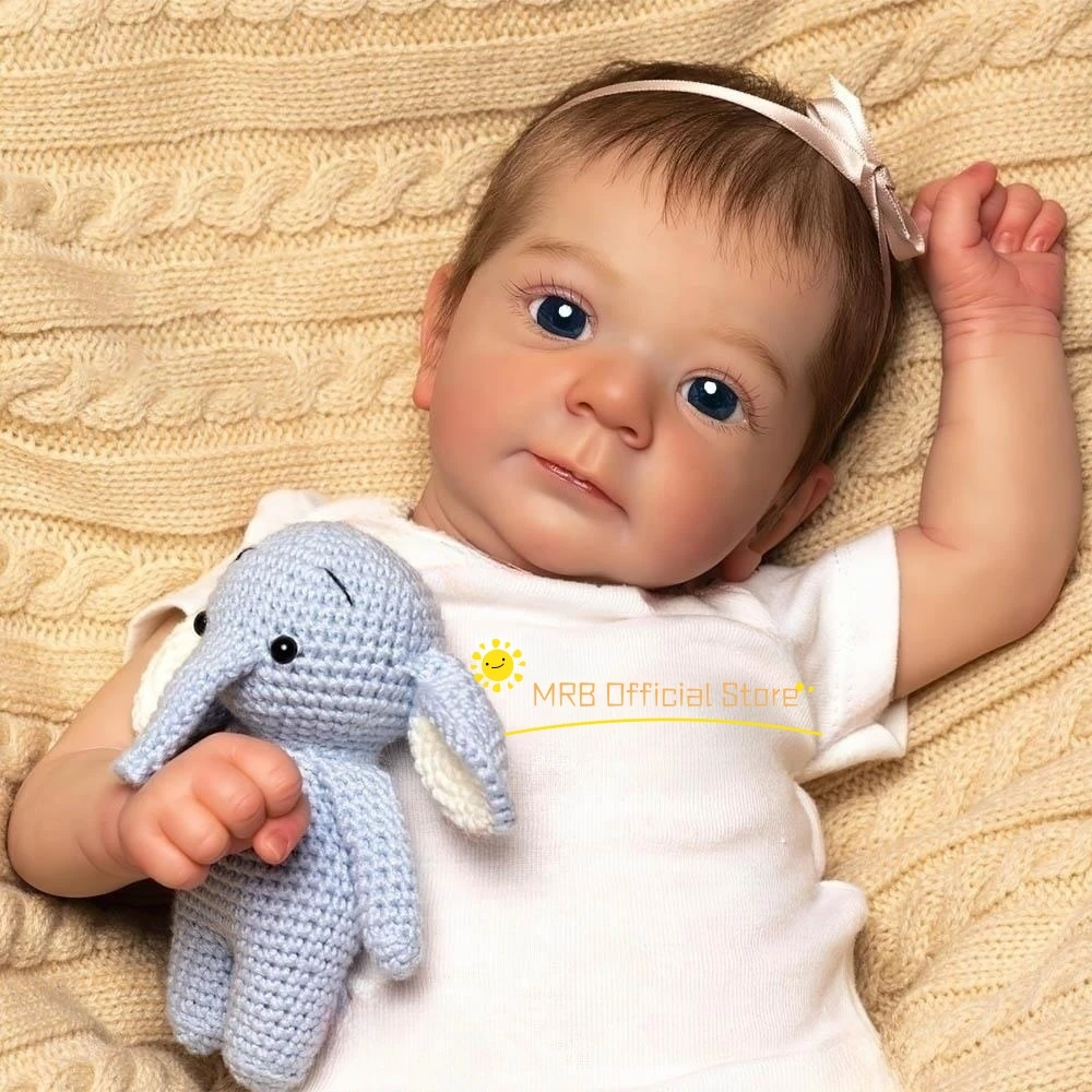 Muñeca Reborn Felicia realista de vinilo con pelo enraizado