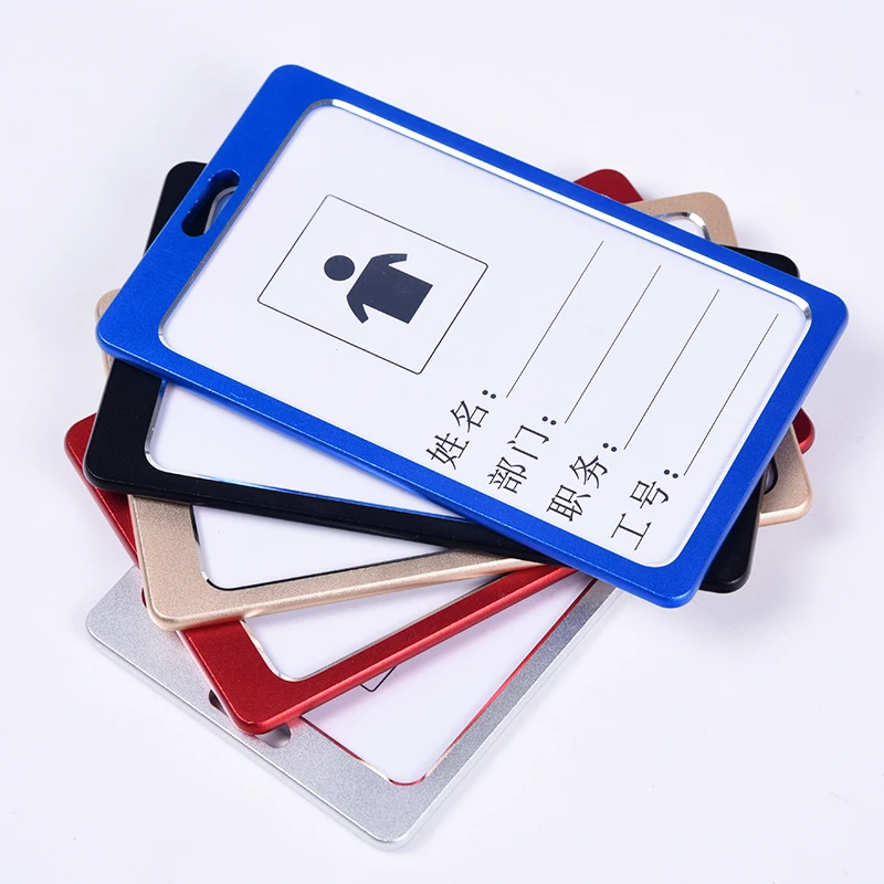Porta tarjetas metálico con cordón para identificación y acceso - imagen 3