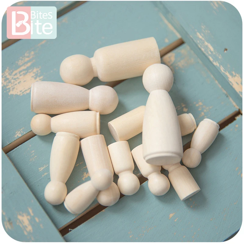 Muñecos de madera para pintar: figuras de decoración para manualidades - imagen 5