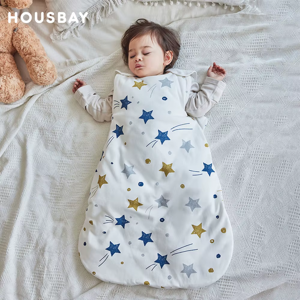 Saco de dormir antipatadas sin mangas en otoño con estrellas azules - imagen 3