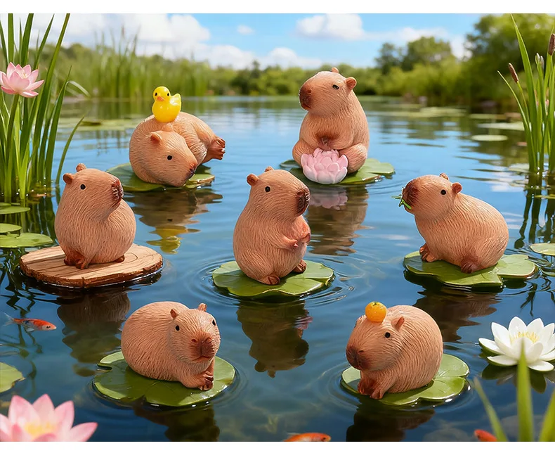 Figuras de capibara de simulación para decoración