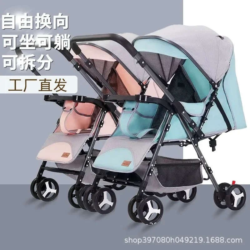 Cochecito gemelos reversible - Plegable para exterior - imagen 2