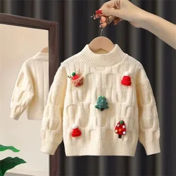 Jersey de Navidad infantil de punto suave para niños y niñas