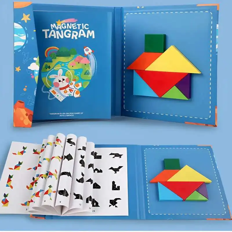 Rompecabezas Tangram magnético 3D educativo Montessori para niños