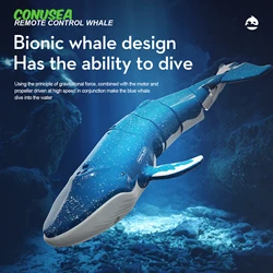 Submarino RC subacuático con ballenas y control remoto para niños