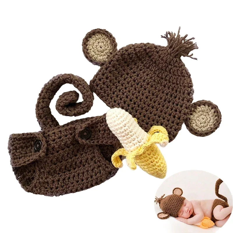 Gorro de mono con plátano para bebé