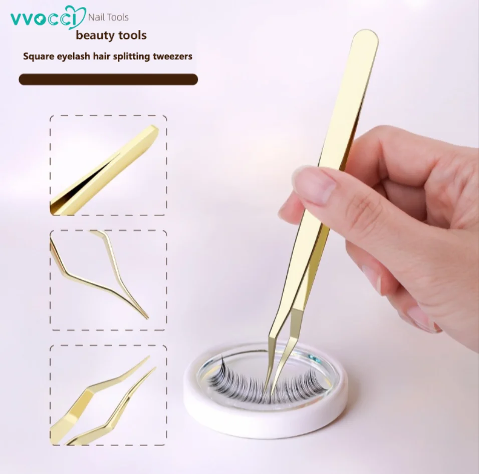 Pinzas de precisión vvocci antiestáticas de acero inoxidable doradas - imagen 3