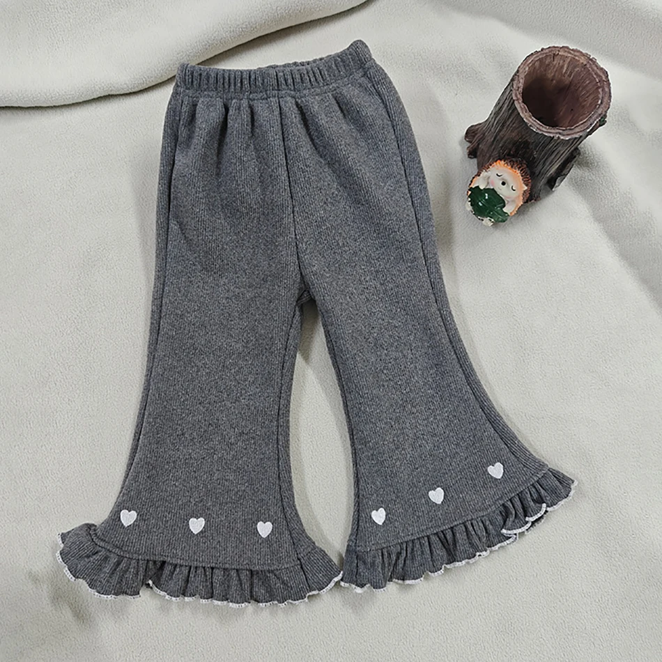 Mallas acampanadas de invierno para niñas con forro polar y cintura elástica - imagen 4