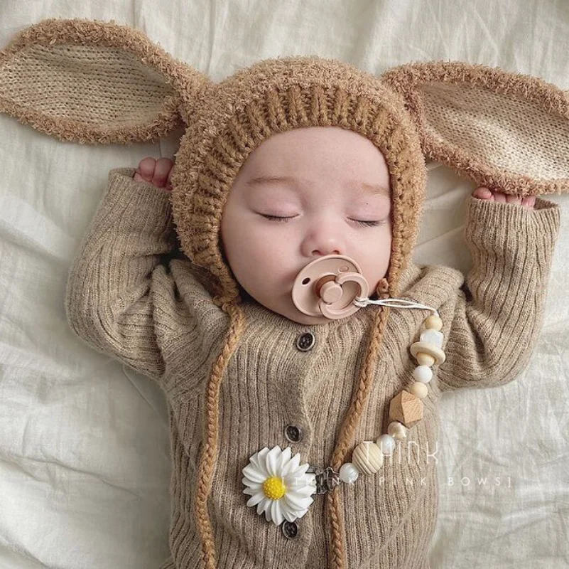 Gorro con orejas para bebé recién nacido – Felpa suave para fotos - imagen 5