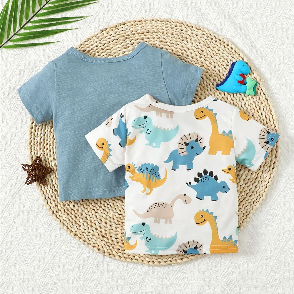 Camiseta bebé manga corta verano – Algodón suave con dinosaurio - imagen 4