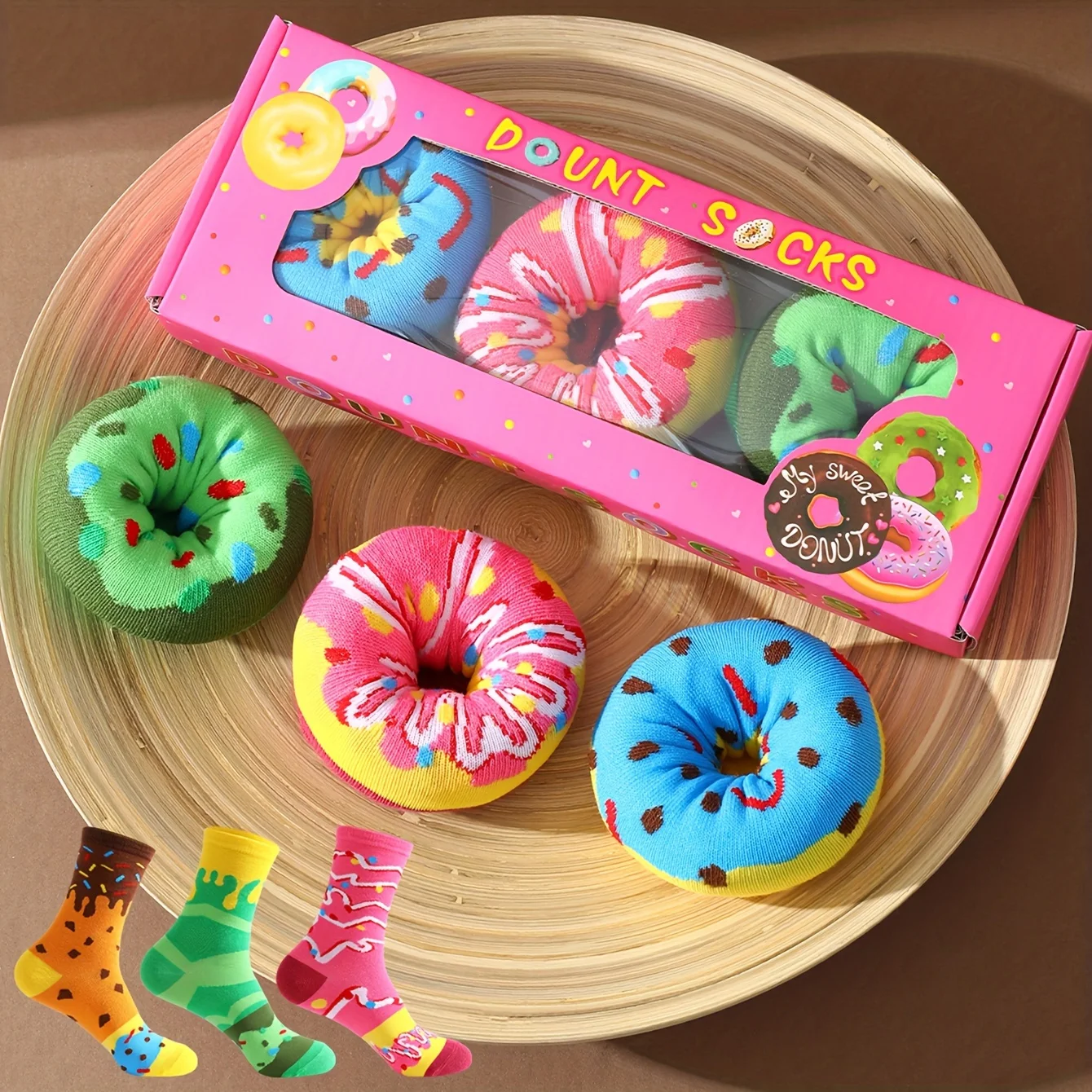 Calcetines con estampado tipo macaron