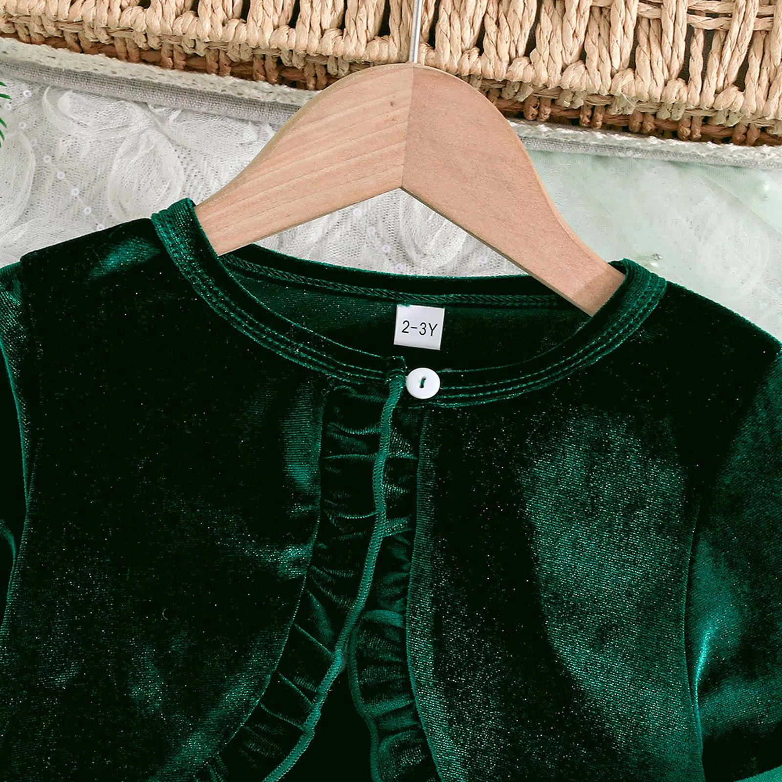 Vestido Navidad niña en tul con copos y cárdigan terciopelo