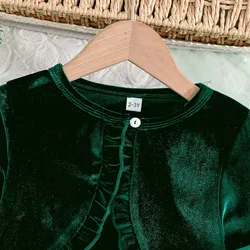 Vestido Navidad niña en tul con copos y cárdigan terciopelo