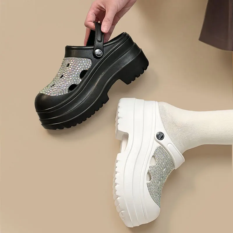 Zuecos de plataforma con sandalias brillantes EVA suaves para niña - imagen 3
