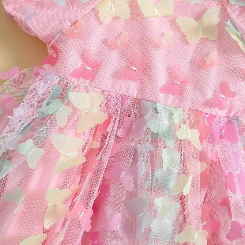 Vestido VISgogo de princesa para niña – Manga corta verano con tul - imagen 4