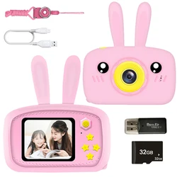 Mini cámara de conejo para niños – Pantalla HD educativa portátil
