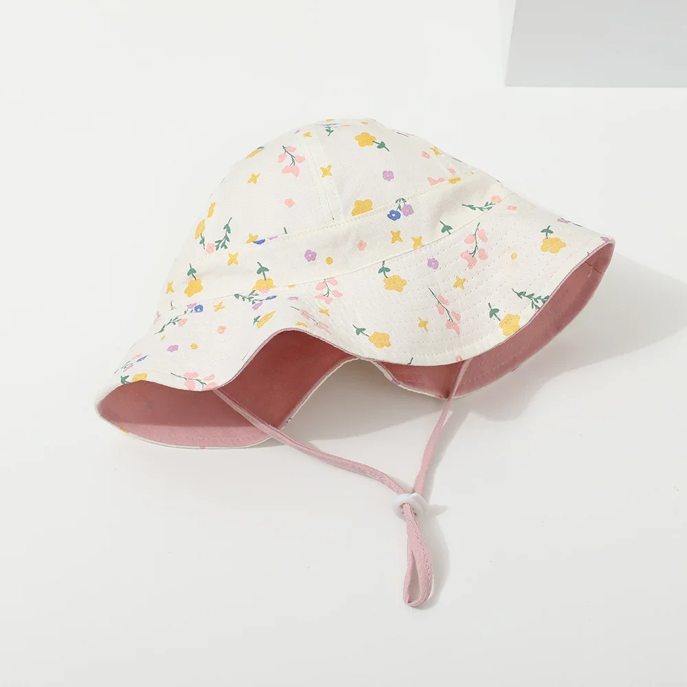 Sombrero de pescador doble cara con flores para niñas protección UV - imagen 5